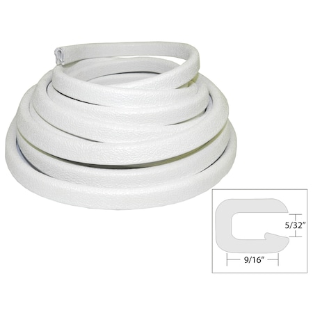 Taco Marine Flexible Vinyl Trim - 5/32" Opening x 9/16"W x 25'L - White V30-1005W25-1